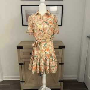 Vici Floral Print Belted Dress